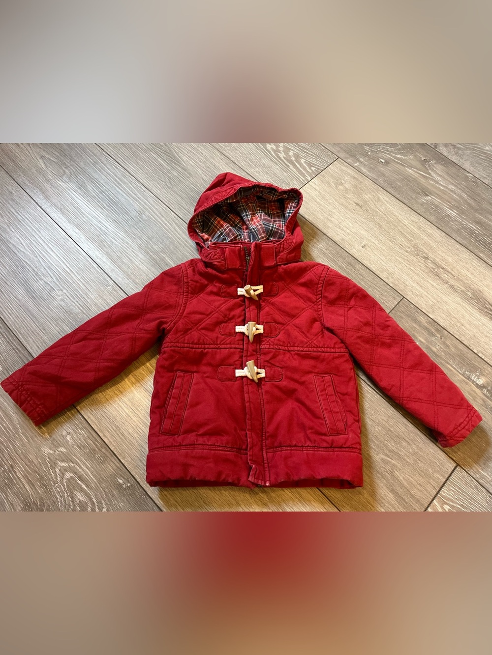 Genuine Kids from OshKosh toggle coat Red Quilted 3T